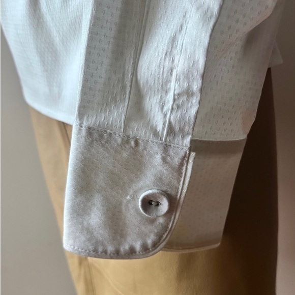 Ann Taylor LOFT White Cotton Long Sleeve Wrap Blouse Size 12 - Picture 5 of 7